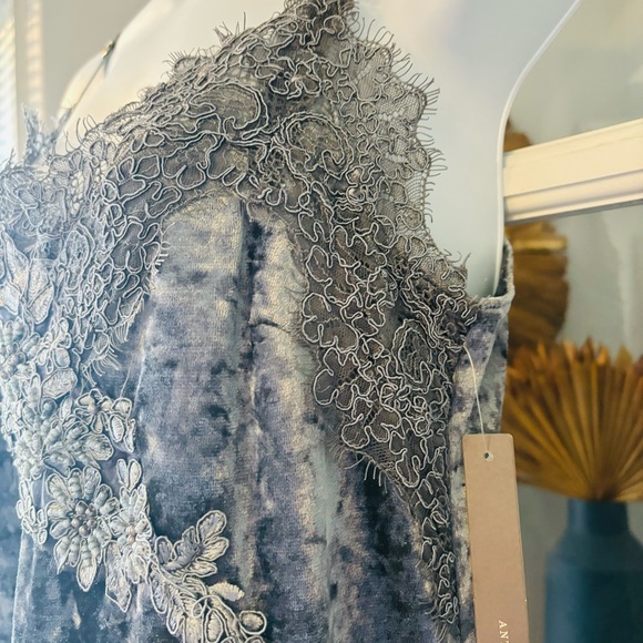 Anthropologie Porridge Tessie Silver Grey Velvet Dress NWT Small - Picture 10 of 13